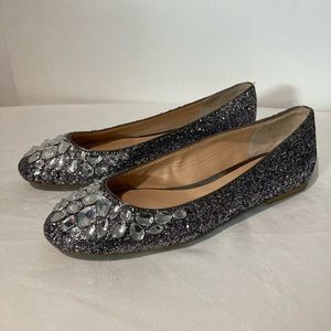 Badgley Mischka Diamond Crystal Studded Flats